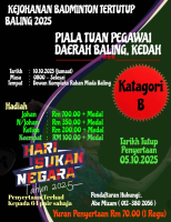 KEJOHANAN BADMINTON PIALA PEGAWAI DAERAH BALING