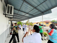 Aktiviti Senaman Aerobik Anggota Pergigian Klinik Pergigian Chenderong Balai Sempena Program Hari Sukan Negara 2024